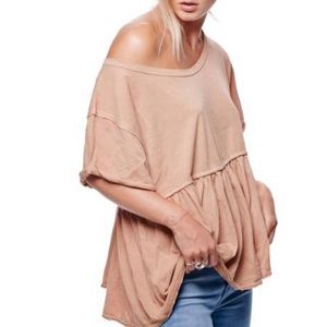 FREE PEOPLE ODYSSEY TEE IN MAUVE